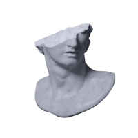 a 3d bust of a woman on a black background